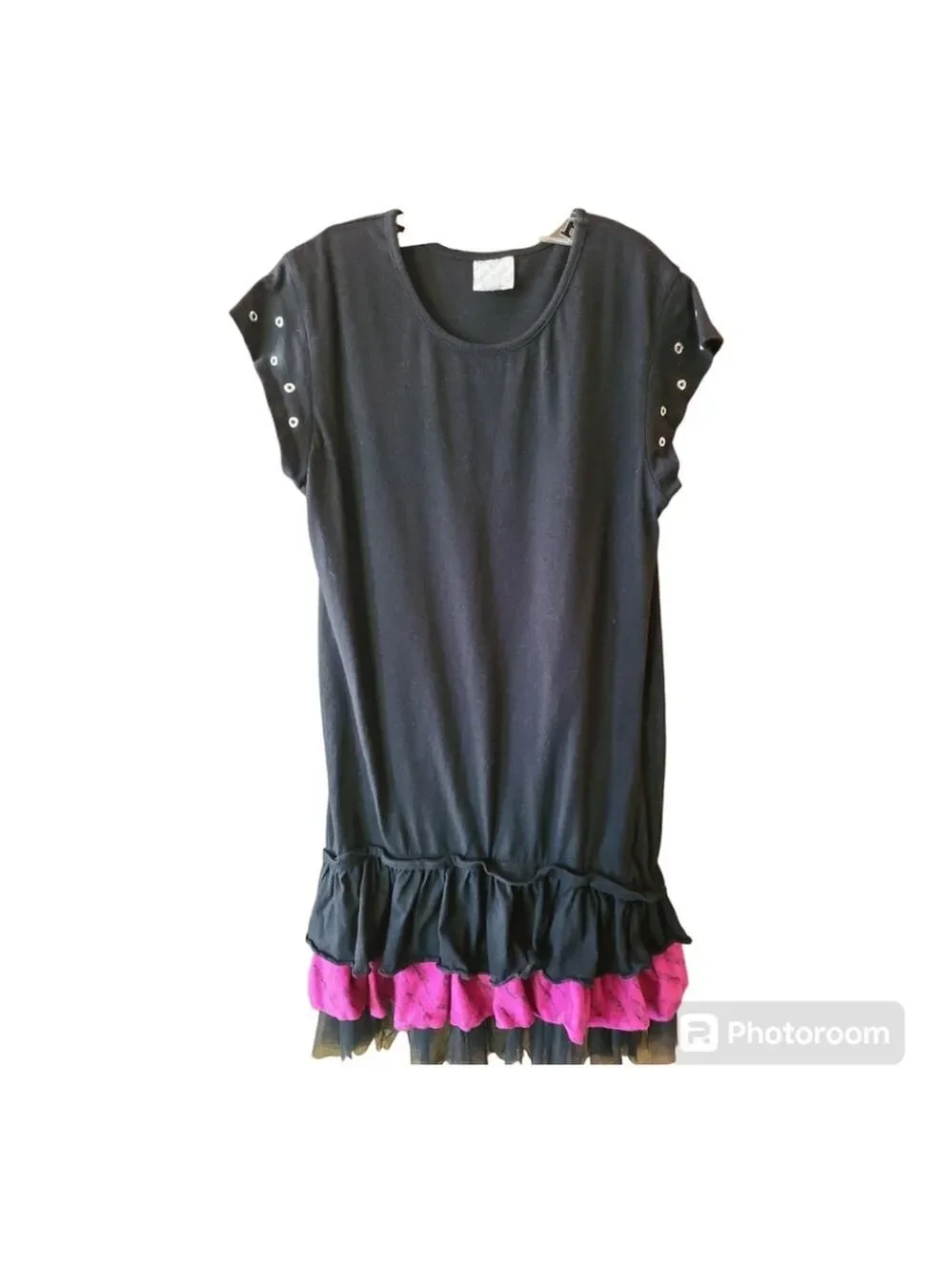 D-Signed Disney Dress XL Black Pink Ruffle